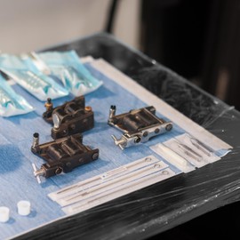 Mondo Medical Universal 4x6in Skin Barrier Film Tattoo Tape Roll 1200 Sheets - No String Black Dental Tape Dispenser Box