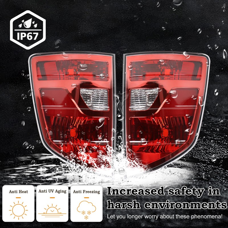KAMDKI A Pair Tail Light Assembly Fit for 2009-2014 Honda