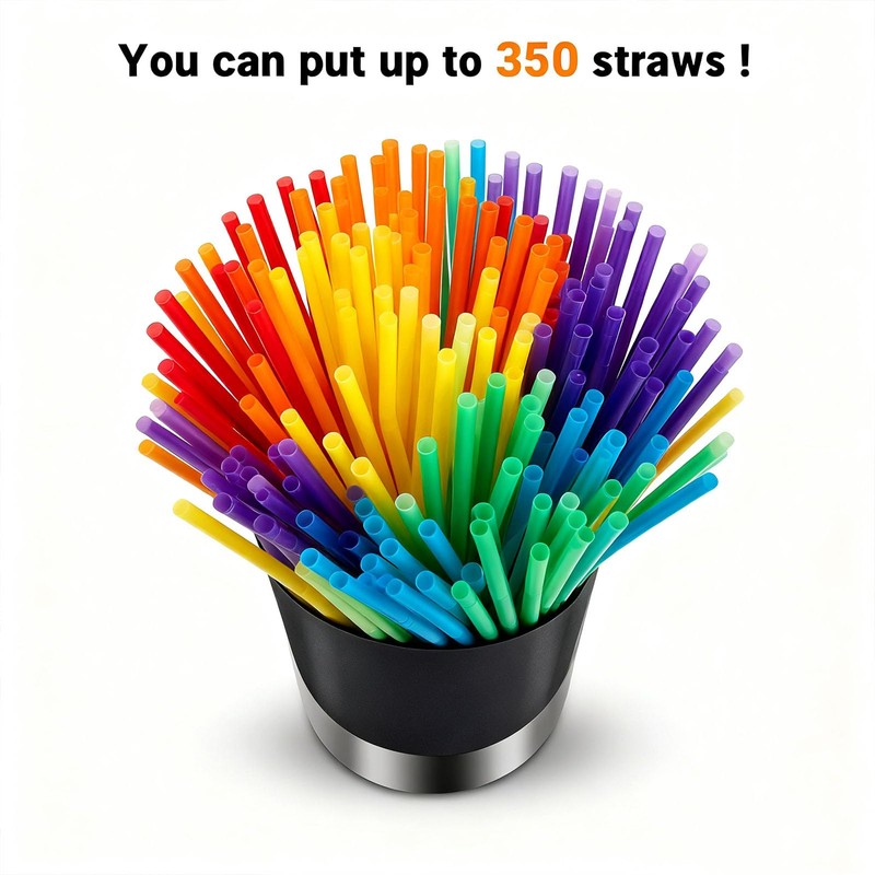shofilt Straw Holder Dispenser Stainless Steel, Coffee Stirrers Holder Large