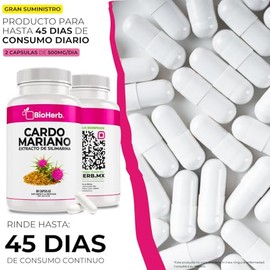 Bioherb Cardo Mariano Extracto Silimarina Cápsulas 500