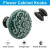 Piutouyar Green Ceramic knobs, Kitchen Cabinet Knobs, Retro Dresser Knobs,