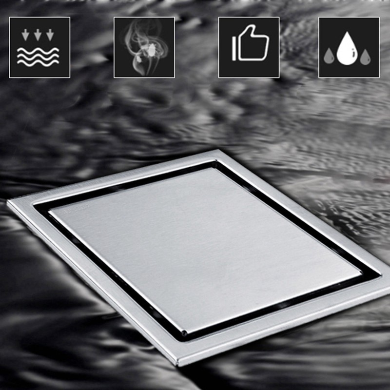 Home Stainless Steel Square Shape Antiodor Bathroom Floor Drain Waste
