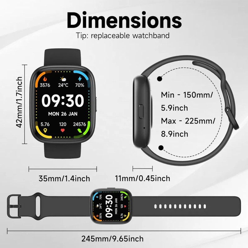 Reloj Inteligente 1.83 Alexa Bluetooth Llamada Smartwatch Idw26 Con Correa
