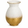 Textured Metal Vase, 7.6 x 5.1 Inch, White and Gold