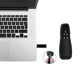 HUACAM Wireless Presenter, 2.4GHz Wireless USB Presentation Clicker, Powerpoint Clicker with Laser, PPT Remote Control Presentation Pointer for Mac/PC/Laptop