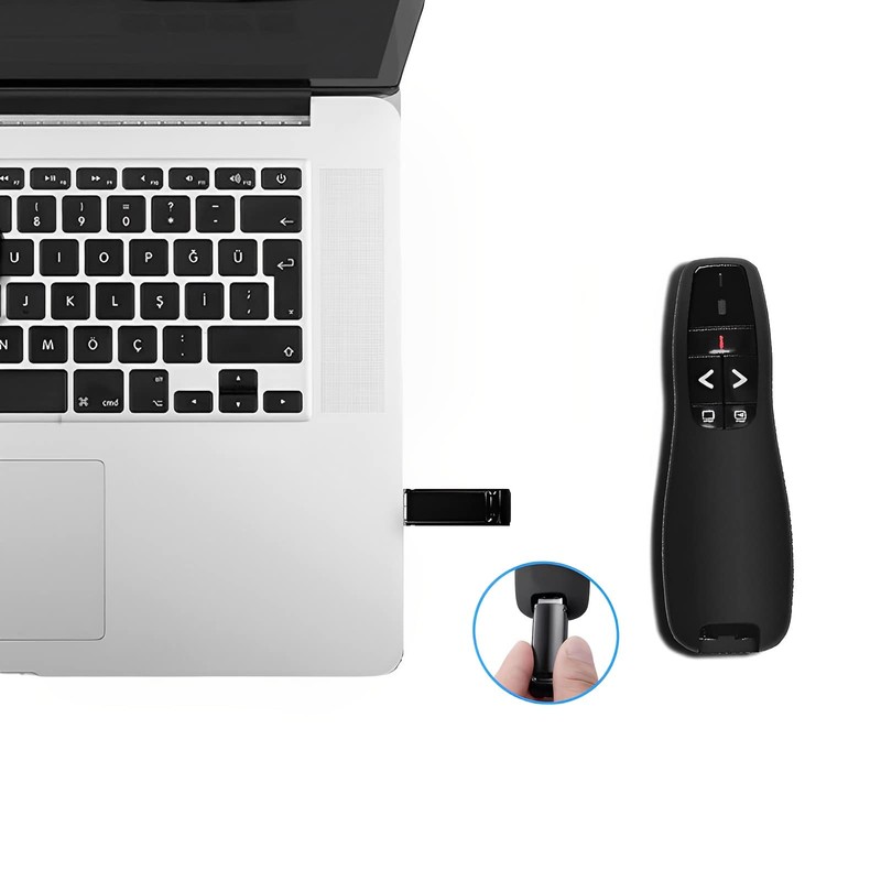 HUACAM Wireless Presenter, 2.4GHz Wireless USB Presentation Clicker, Powerpoint Clicker