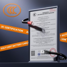 CLUBRALLY Club Car Precedent Battery Cables Set 48 Volt 3 Gauge for 2008-Up Golf Cart with Six 8V Batteries