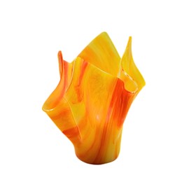 Orange and Yellow Inferno Pearl Opal Vase with Free Vase Candle Spring Rain Half Candle Refill (Inferno Vase)