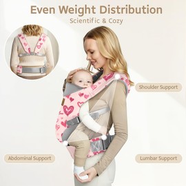 YooxArmor Baby Carrier, Ergonomic Adjustable Toddler Carriers for 7-33 Lbs, Cozy Lightweight Infant Carrier with Neck Support, Baby Chest Carriers with Lumbar Support for Parents (4-36 Months)