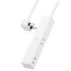 Elecom AVT-D3-2425WH Power Supply Tap, Showable Interior, 4 Outlets, 8.2