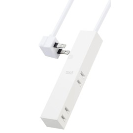 Elecom AVT-D3-2425WH Power Supply Tap, Showable Interior, 4 Outlets, 8.2 ft (2.5 m), White