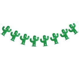 LABRIMP Summer Decorations Cactus Banner Pennants Nonwoven Wedding Party Decorations for Indoors/outdoors