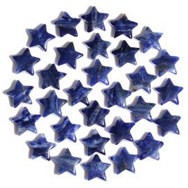 AWARDSEN 20pcs Star Crystal, Blue Sodalite Healing Stones Crystals Set, Gemstones, Blue Stones, Glutstones Crystal Star Crystal for Reiki Ornaments and Meditation