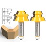 YONICO Lock Miter 22.5 Degree 2 Bit Router Bit Set