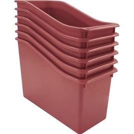 Teacher Created Resources Deep Rose Plastic Book Bin 6-Pack (TCR2088750)