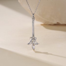 TYSO Celtic Knot Necklace 925 Sterling Silver Luck Irish Celtic Knot Triangle Necklaces 20" for Women