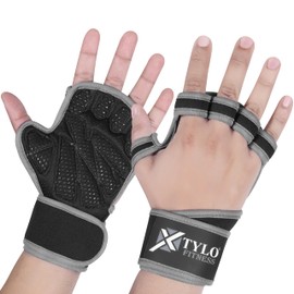 Xtylo International Weightlifting Gloves for Men with Wrist Support - Ventilated, Padded Gym Workout Gloves for Men & Women, Perfect for Weight Lifting, Cross Training & Fitness (Grey, Medium)