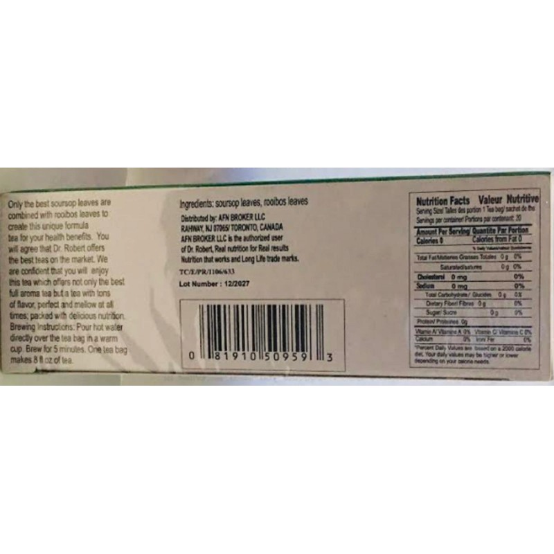 Dr Robert Sour Sop Leaves Tea - 1-pack ( 20