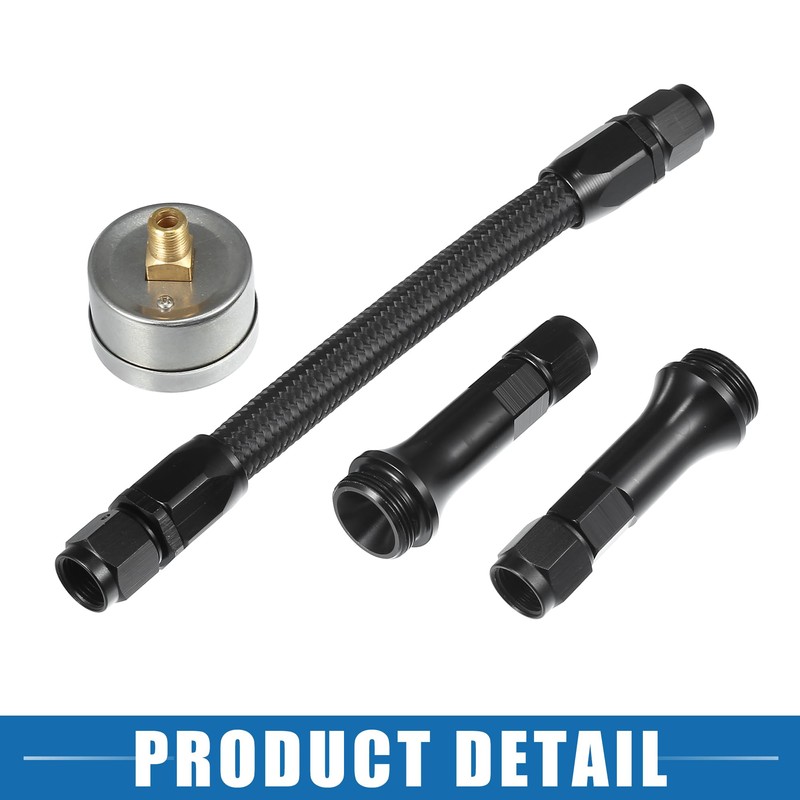 A ABSOPRO 4150 Braided Fuel Line with Pressure Gauge AN6