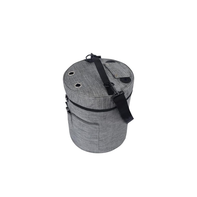 igadgitz home U7267 Round Polyester Knitting Bag, Round Yarn Storage