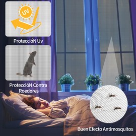 SUNOTLE 130x150cm Mosquiteras para Ventanas - Cortina de Mosquitero para Ventana Mosquitero para Ventana con Cinta Adhesiva, 5PCS Cinta para Reparar Mosquiteras y Cinta Mágica, Mallas para Salón Casa