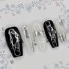 Metallic Dripping Handmade Nail Tips - Almond S / 메탈릭