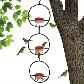 3PCS Hummingbird Feeders for Outdoors 4 Feeder Ports ，Circular Hanging Humble Humble Slim Hummingbird ，Bird Feeder for Easy to Clean and Refill Ant and Bee Proof for Outside Garden Patio Backyard