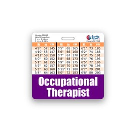 Occupational Therapist Badge Buddy Horizontal w/Height & Weight Conversion Charts (Standard, Purple)