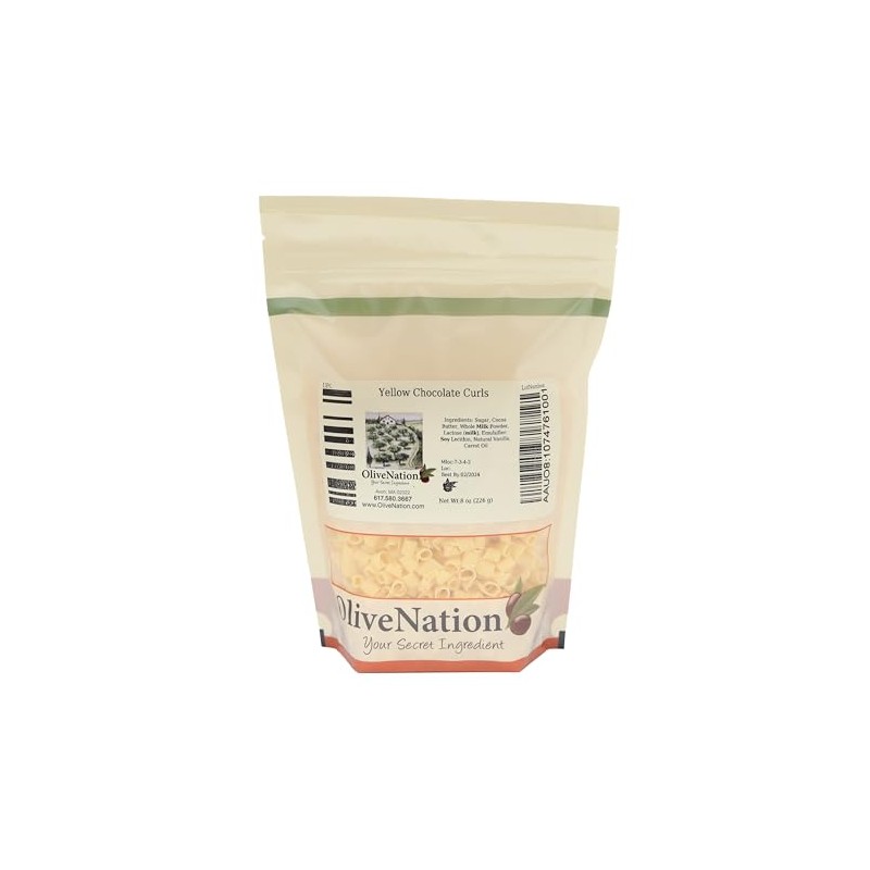 Yellow Chocolate Curls Topping, OliveNation Yellow Chocolate Curls, Edible Decoration