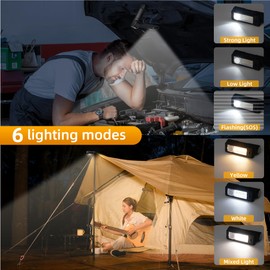 Set of 2 LED Work Light Workshop Lamp, TYPE-C Charging Inspection Lamp with Swivel Function, Magnetic Base Torch Workshop Hand Lamp, Gifts for Men for Car Repair Camping Emergency