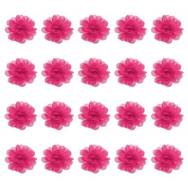 PATIKIL Chiffon Flowers, 20Pcs 2" Sewing Fabric Flower Appliques Embellishments for DIY Crafts Clothing Headbands Wedding Party Decoration, Rose Red
