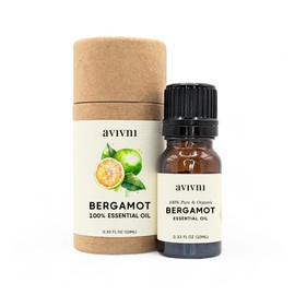 Avivni Bergamot Essential Oil - 100% Pure & Natural, Organic, Undiluted for Aromatherapy, Skin, Hair, Diffuser (0.33oz - 10ml)