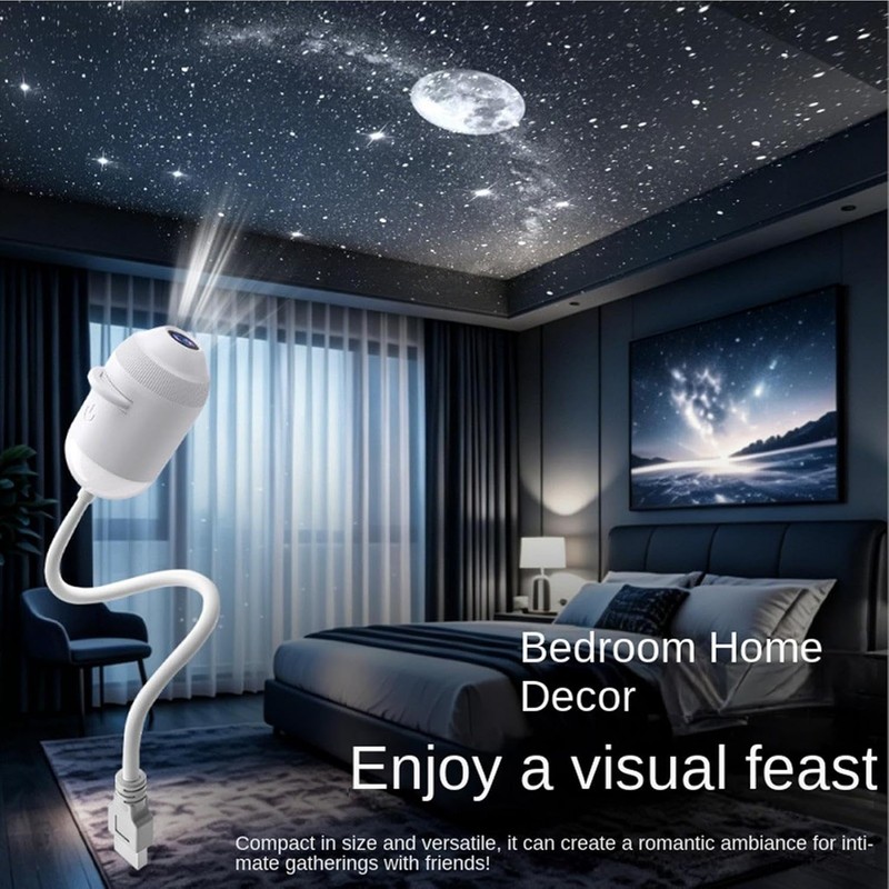 Luz Nocturna Proyector Galaxia 2En1,Lamparas Proyección con 24 Diapositivas