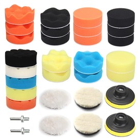 NuoDunco 31 Pcs Car Pollution Kit 75mm Polishing Wheel Polishing Attachment Drill Polishing Brush for Grinder Polishing Pad with M10 Adapter