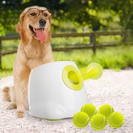 ALL FOR PAWS ALL FOR PAWS Automatic Dog Ball Launcher for Medium to Large Dogs, Interactive Dog Ball Thrower Mental Stimulation Dog Toys, Dog Tennis Ball Machine with Standard Tennis Balls, Rechargable & Reliable