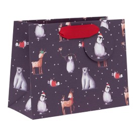 Glick Luxury Gift Bag Medium Landscape Frosty Friends Midnight Christmas Bag, Gift Wrapping at Christmas