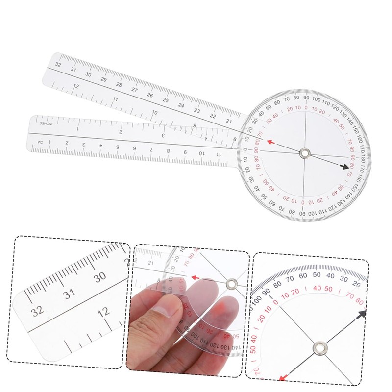 jojofuny 4Pcs Flexible Goniometer Ruler Protractor for Accurate Angle Measurement