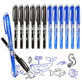 DUTIFUL Pack of 12 Erasable Ballpoint Pens Rollerball Pens Erasable 0.5 mm Gel Pen Erasable Friction Pens Erasable Pens Set Eraser Pen for School Supplies Office Supplies