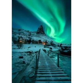 DAERLE 5D Northern Lights Diamond Painting Set, DIY Landscape Diamond Painting Pictures Adults Children, DIY Rhinestone Pictures Diamond Art Kits, Round Stones Diamond Painting for Home Decor 30 x 40