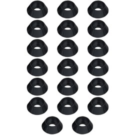 UB-Lab. 20 Pcs M3 Color Washers Black Inner Diameter 3.1mm Outside Diameter 9.8mm Aluminum Alloy Cone Bumper Washers