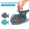 Slow Feeder Cat Bowls, Fish Shape Silicone Puzzle Feeder Lick
