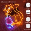 Squirrel Cocktail Neon Sign for Wall Decor Orange Squirrel Neon