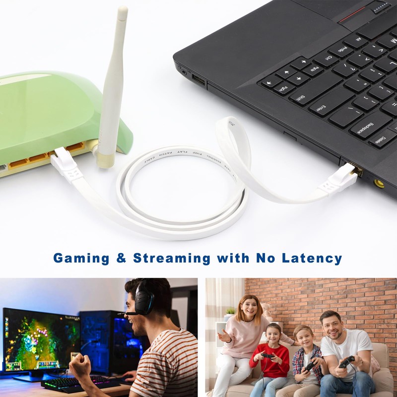 Cat 8 Cable Ethernet de 1.5 pies, paquete de 2