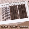 Brown Lash Spikes Eyelash Extensions Russian Lash Clusters D-Curly Lash