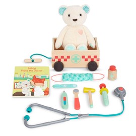 B. toys – Happyhues Bobby Bear Playset – Pretend Play Doctor Kit with Teddy Bear & Tools – Educational Toys for Toddlers – Includes Play Book – Fun Role Play Set – 2+ Years