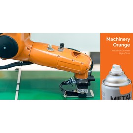 METAL-CLAD Paints For Industry - Industrial Enamel, Aerosol Spray Paint - Steel Metal Iron Machinery - Case of 12 (Gloss Machinery Orange) 3-S-6114CS