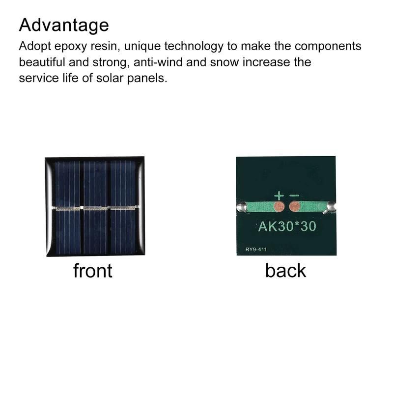sourcing map Mini Solar Panel Cell 1.5V 60mA 0.09W 30mm