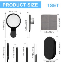 craspire 9 Stück Reinigungswerkzeug Für Hörgeräte Kopfhörer Reinigungsset Schwarzer Kunststoff Multifunktionale Lupe Aufbewahrungskoffer Schraubendreher Stoffbürsten Reinigungssets Für Ohrhörer