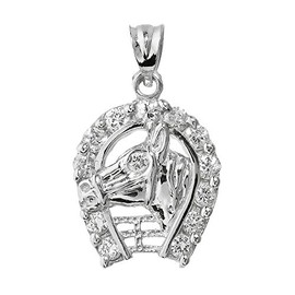 Horseshoe Lucky Pendant in Sterling Silver