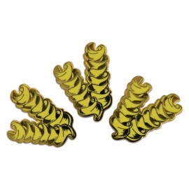 Novel Merk Fusilli, Bowtie, Rigatoni & Other – Italian Pasta Lapel Pin, Hat Pin & Tie Tack Set - with Clutch Back (3- Fusilli Pasta), Medium